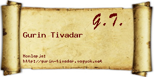 Gurin Tivadar névjegykártya